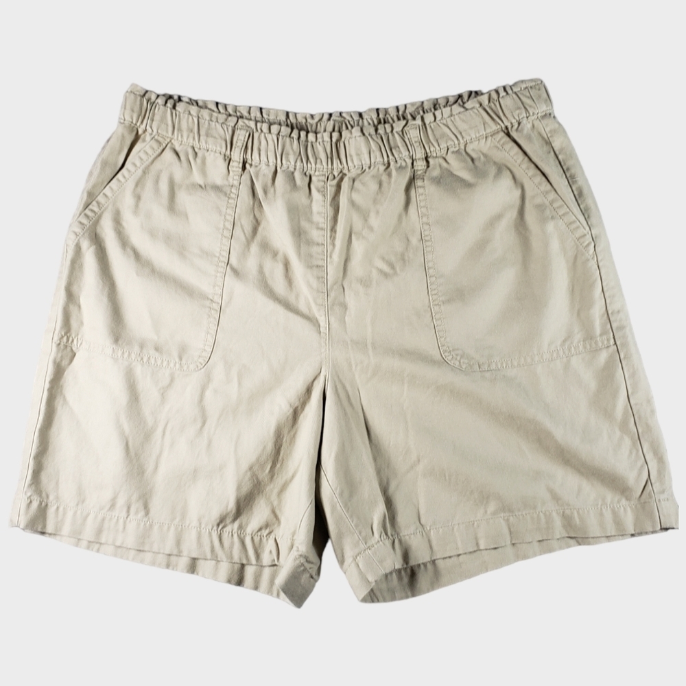 Talbots Tan Tencel Pull On Cotton Blend Shorts Size Large